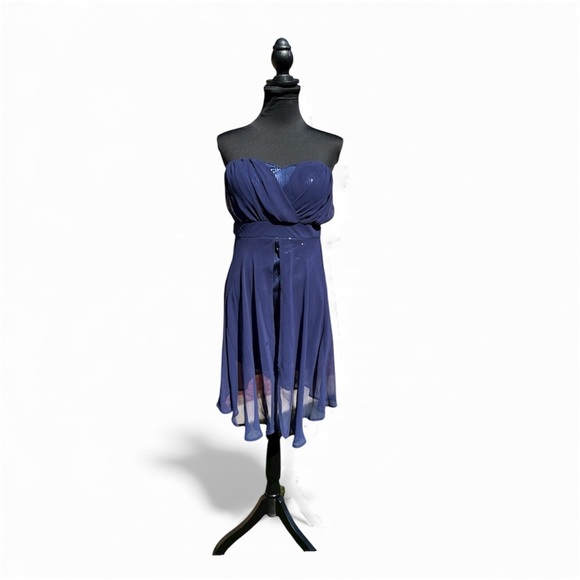 Depri Dresses & Skirts - Junior  Navy Blue Elegant Strapless Dress w sequins. By Depri